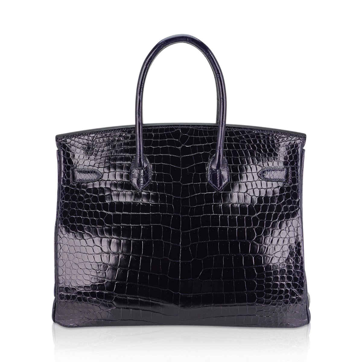 Birkin 35 Bag Blue Marine Porosus Crocodile with Palladium Hardware