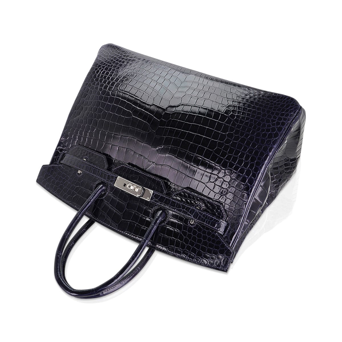 Birkin 35 Bag Blue Marine Porosus Crocodile with Palladium Hardware
