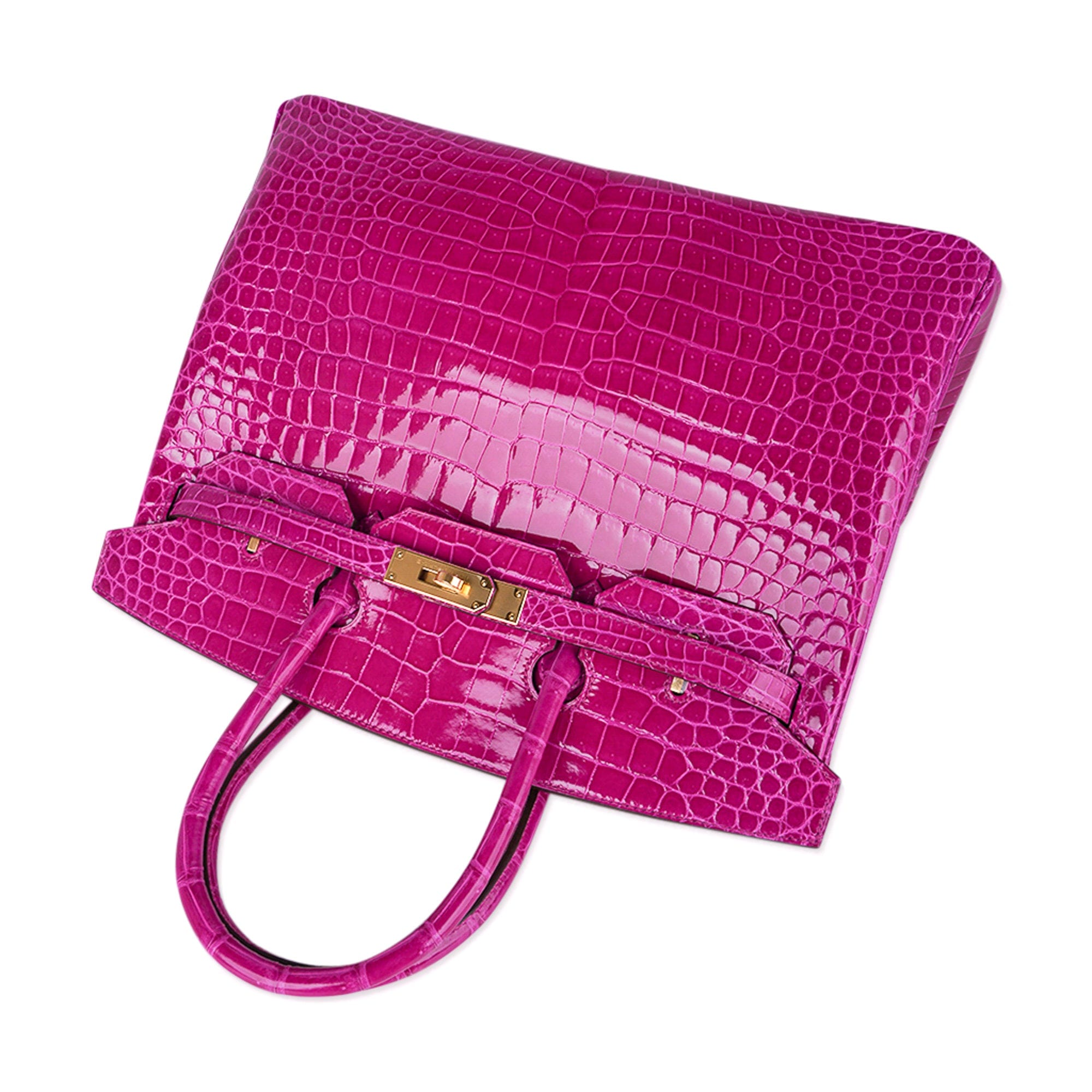Birkin 35 Rose Scheherazade Porosus Crocodile Bag Gold Hardware