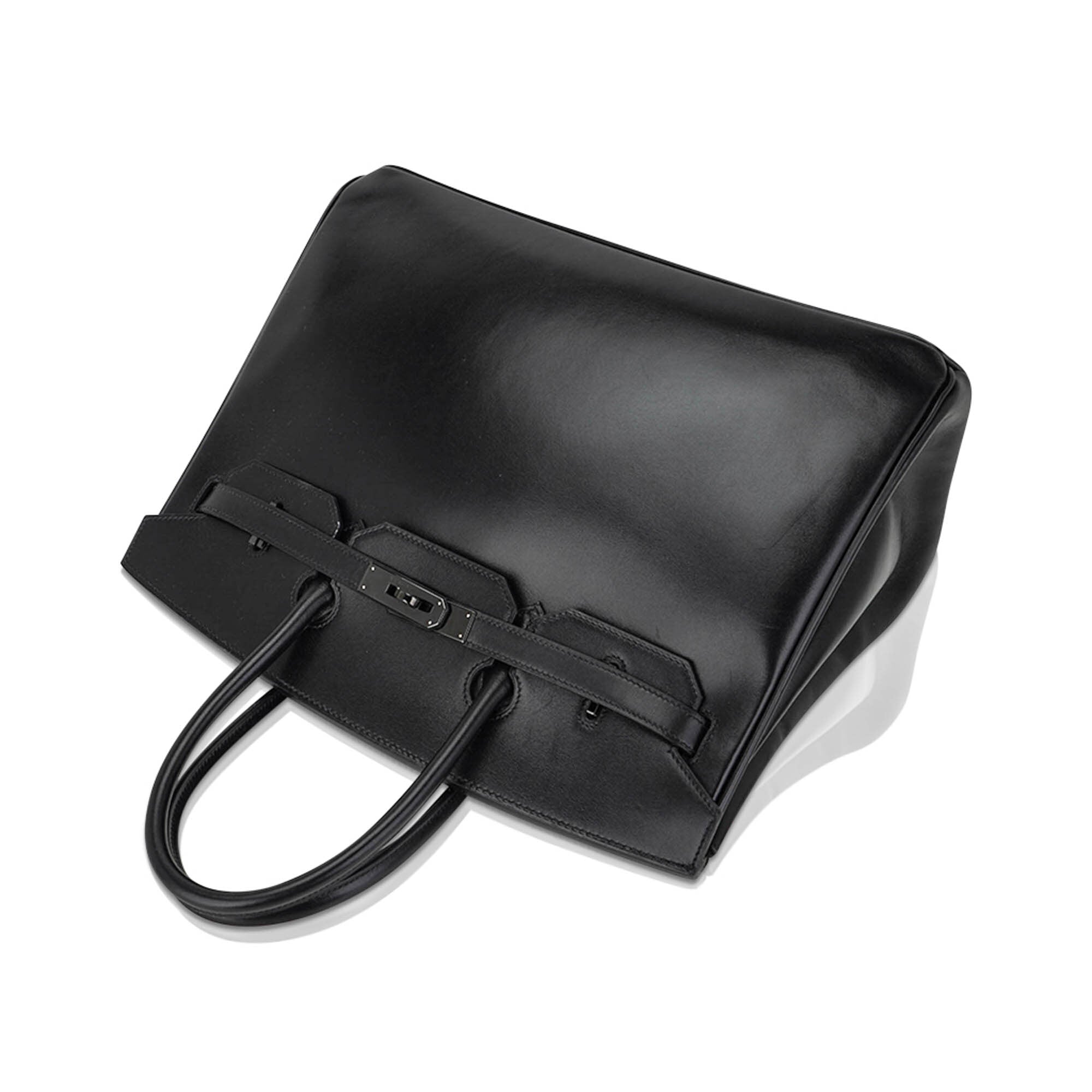 Birkin Limited Edition So Black 35 Bag Box Leather and Black Hardware