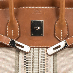 Birkin 35 Bag Rare H Ganges Toile Barenia Limited Edition Palladium