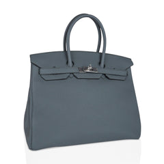 Birkin 35 Bag Vert Amande Togo Leather with Palladium Hardware