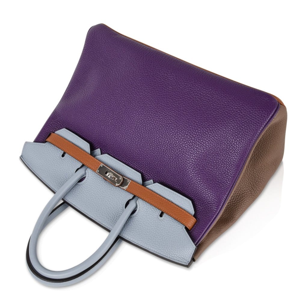 Birkin 35 Bag Arlequin Limited Edition Clemence Palladium