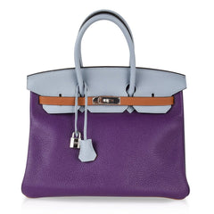 Birkin 35 Bag Arlequin Limited Edition Clemence Palladium