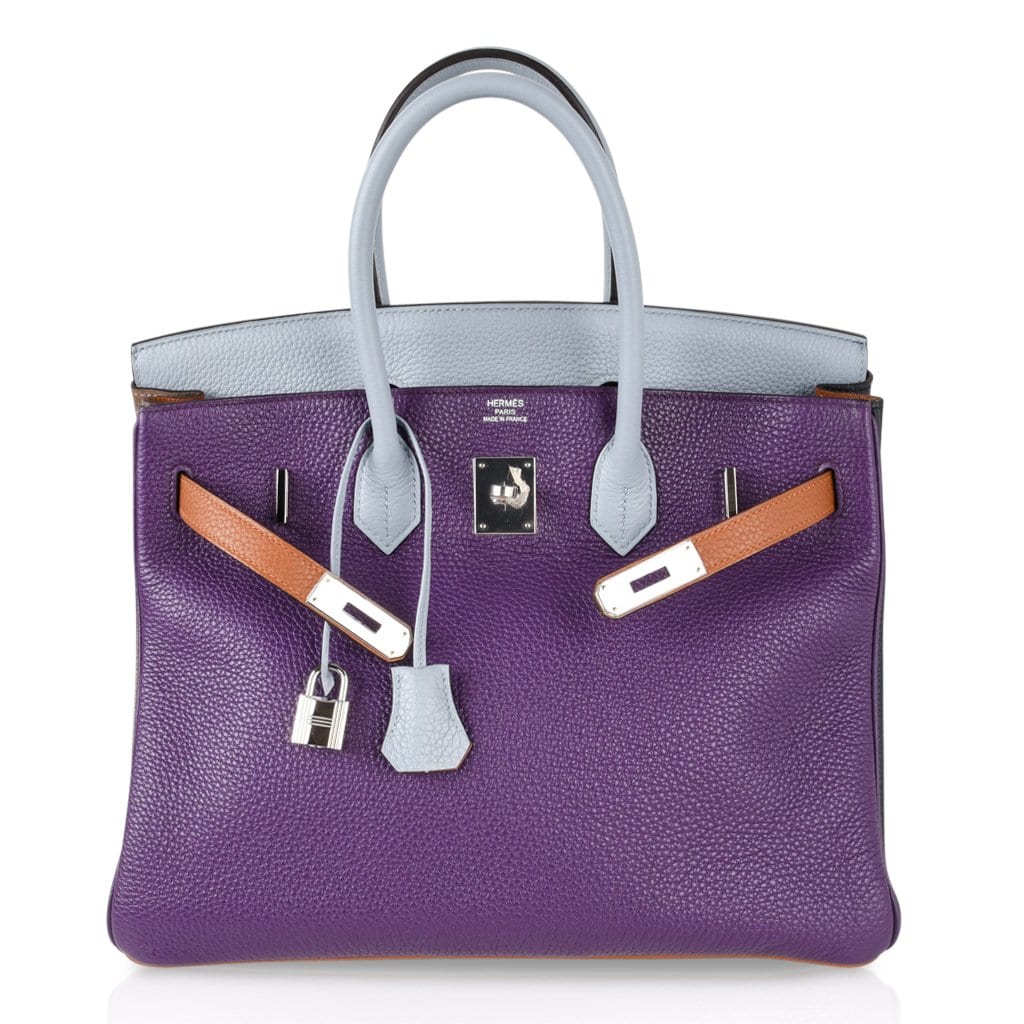 Birkin 35 Bag Arlequin Limited Edition Clemence Palladium