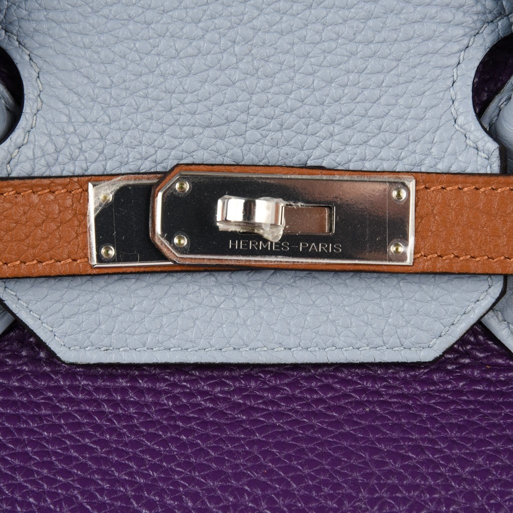 Birkin 35 Bag Arlequin Limited Edition Clemence Palladium