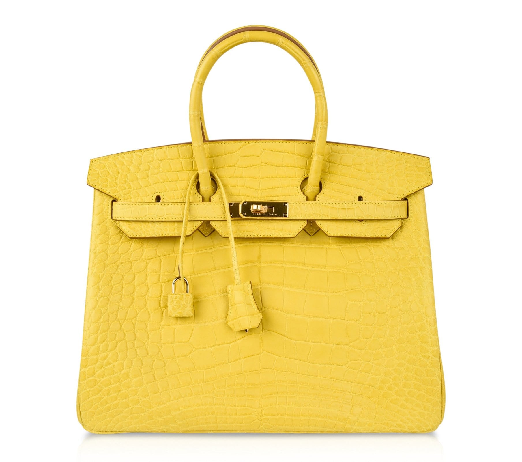 Birkin 35 Bag Matte Alligator Mimosa Gold Hardware Crazy Fabulous