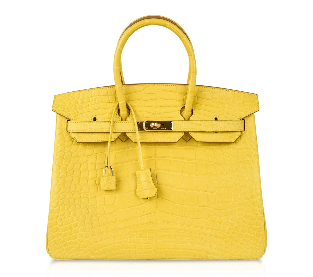 Birkin 35 Bag Matte Alligator Mimosa Gold Hardware Crazy Fabulous