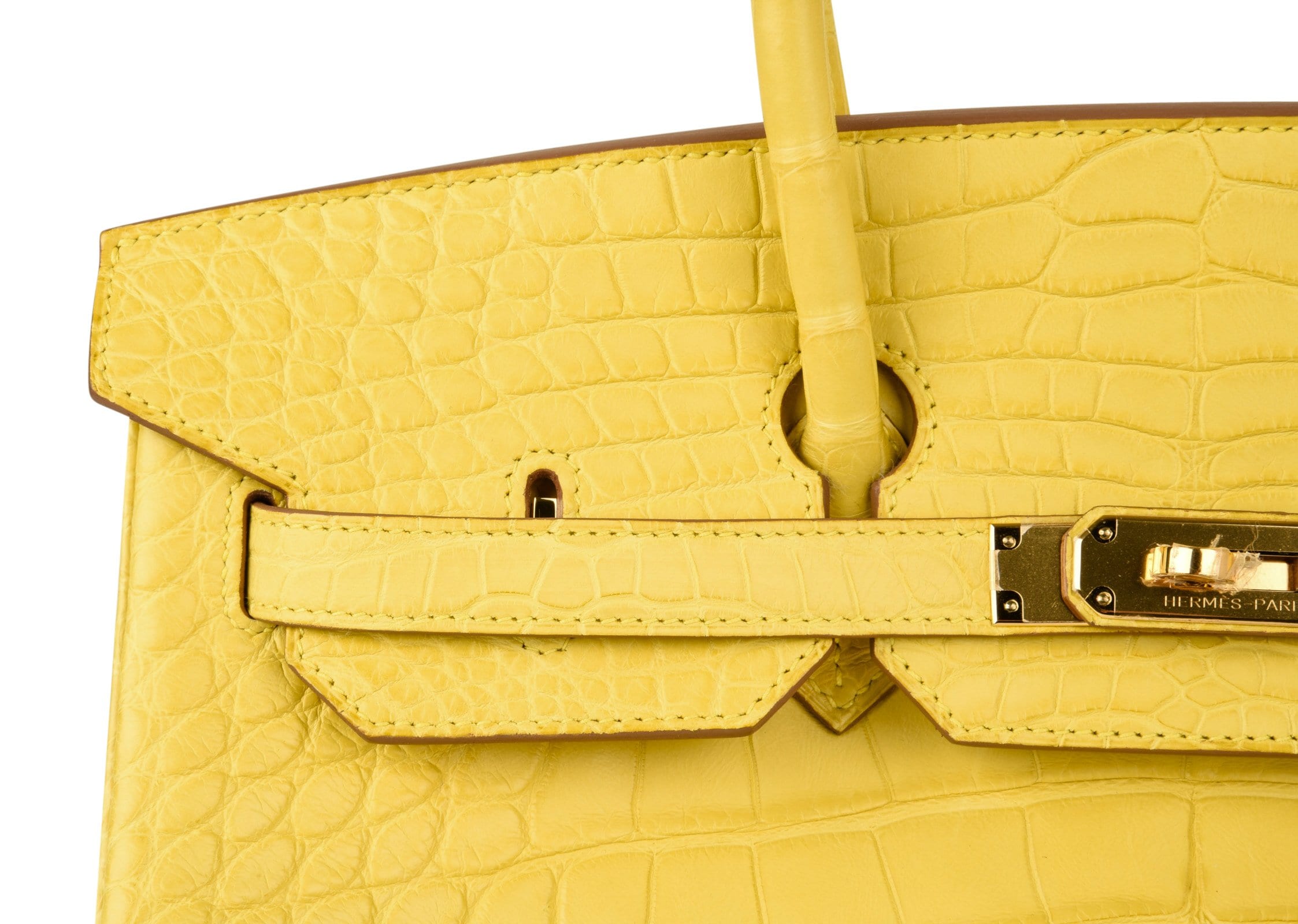 Birkin 35 Bag Matte Alligator Mimosa Gold Hardware Crazy Fabulous
