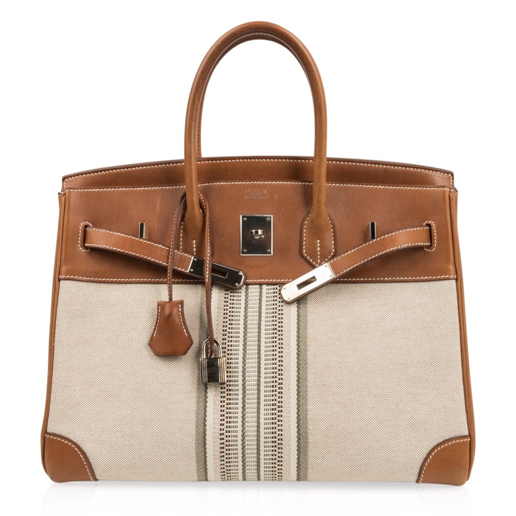 Birkin 35 Bag Rare H Ganges Toile Barenia Limited Edition Palladium