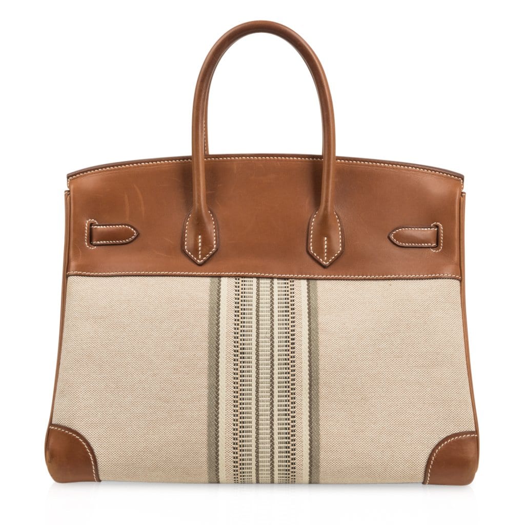 Birkin 35 Bag Rare H Ganges Toile Barenia Limited Edition Palladium