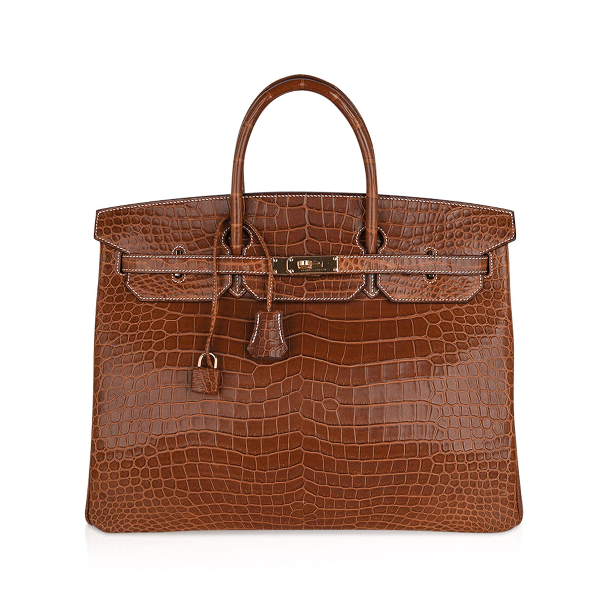 Birkin 40 Bag Rare Fauve Matte Porosus Crocodile Gold Hardware