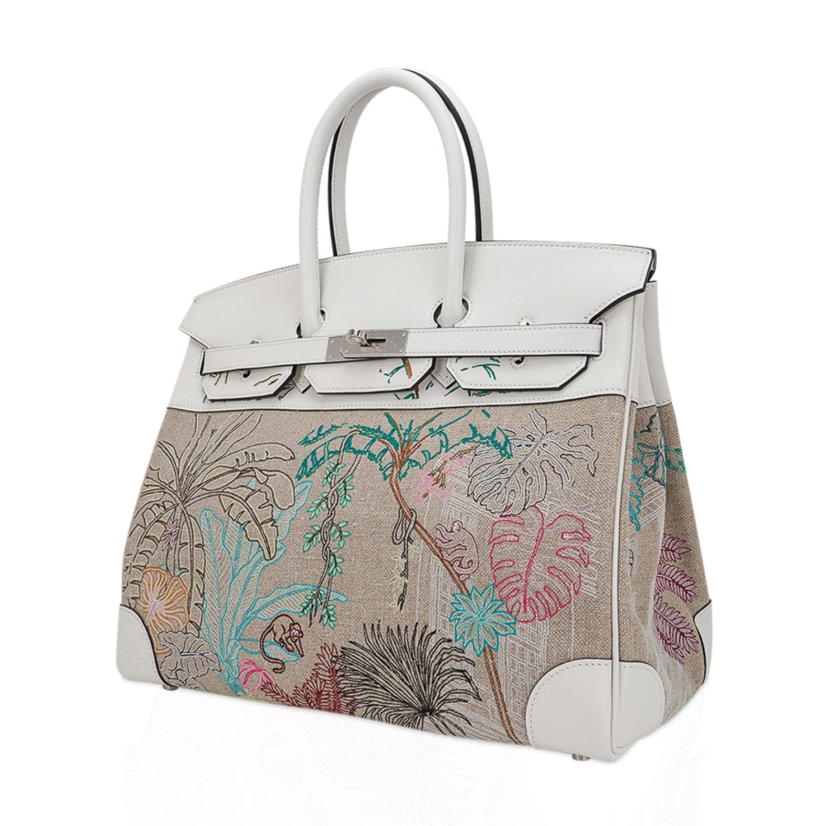 Limited Edition Birkin 35 Bag Faubourg Tropical Embroidered Toile