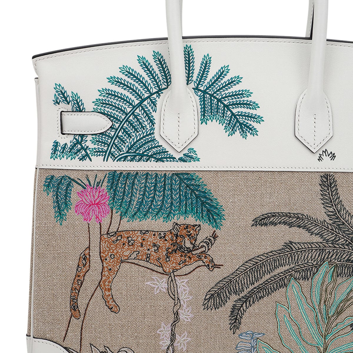 Limited Edition Birkin 35 Bag Faubourg Tropical Embroidered Toile