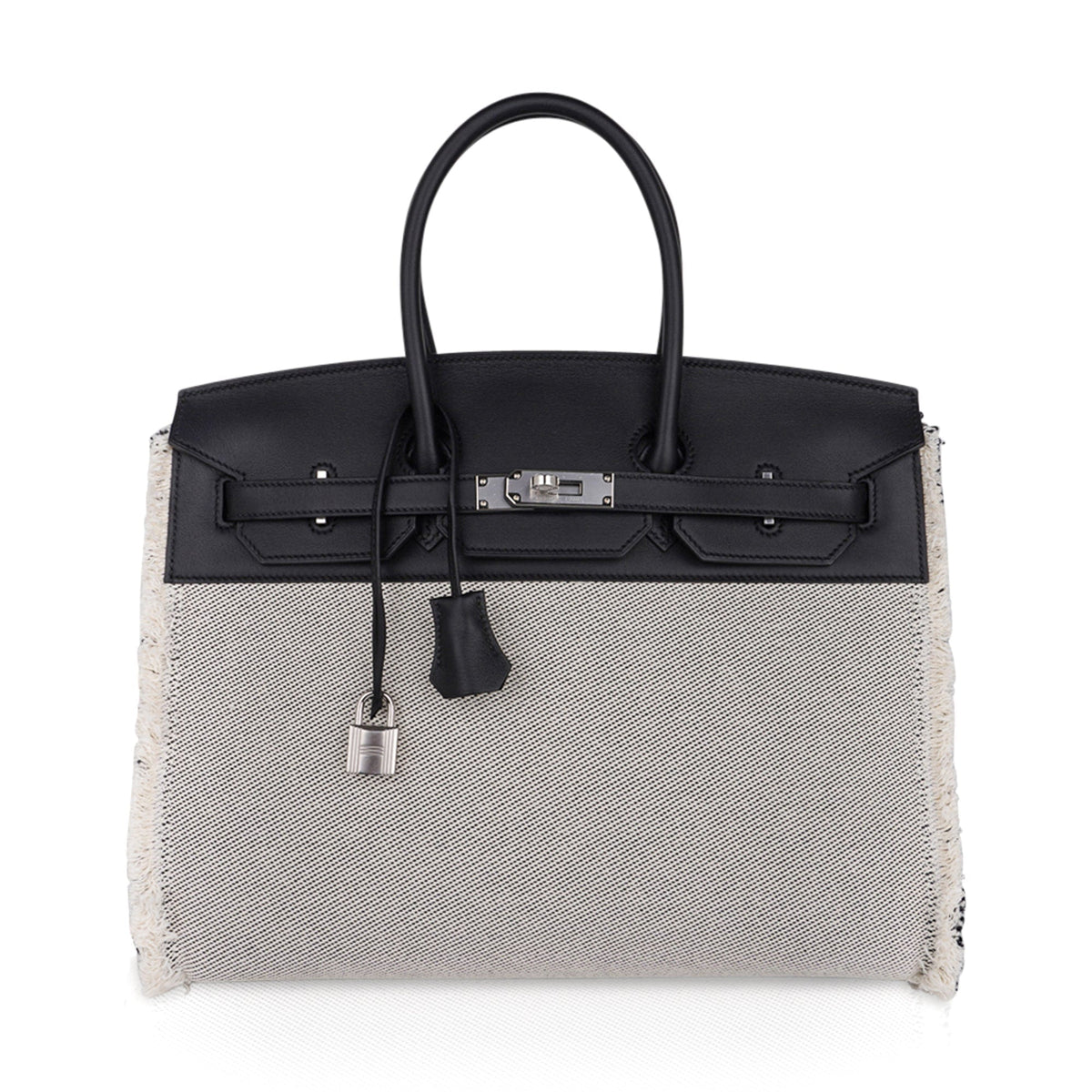 Birkin Fray Fray 35 Bag Black Swift Leather / Toile Limited Edition
