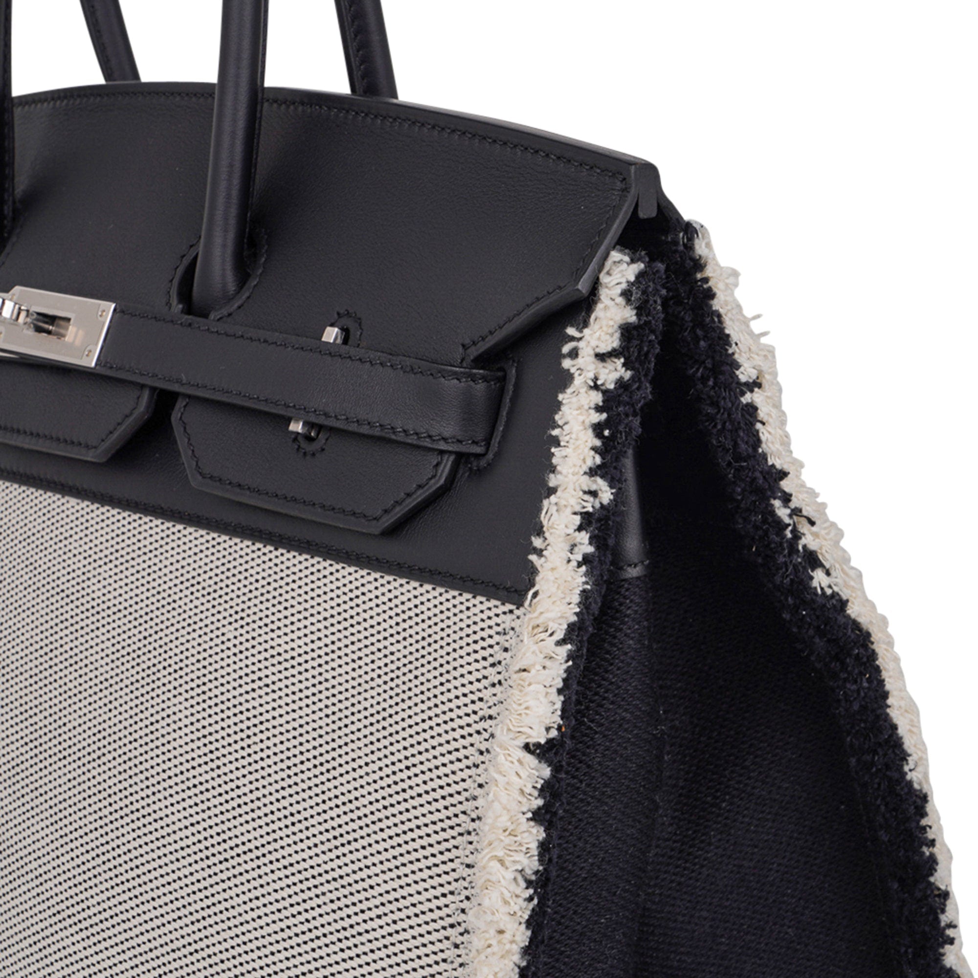 Birkin Fray Fray 35 Bag Black Swift Leather / Toile Limited Edition