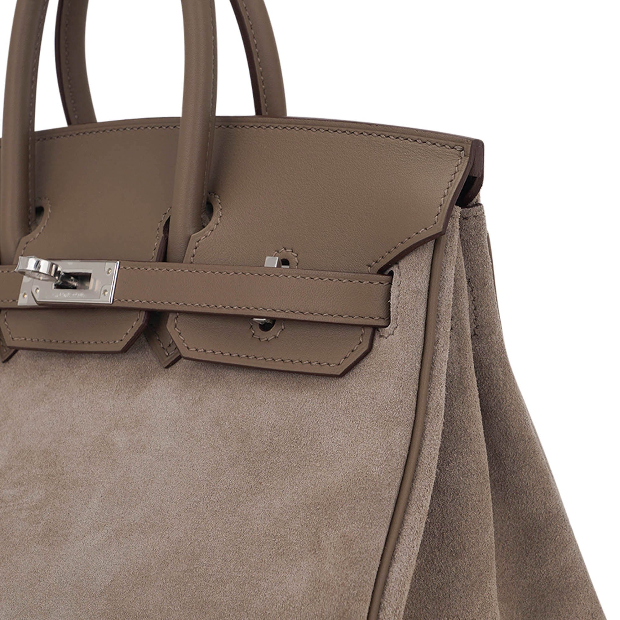 Limited Edition Birkin 25 Grizzly Bag Gris Caillou Etoupe Swift Leather