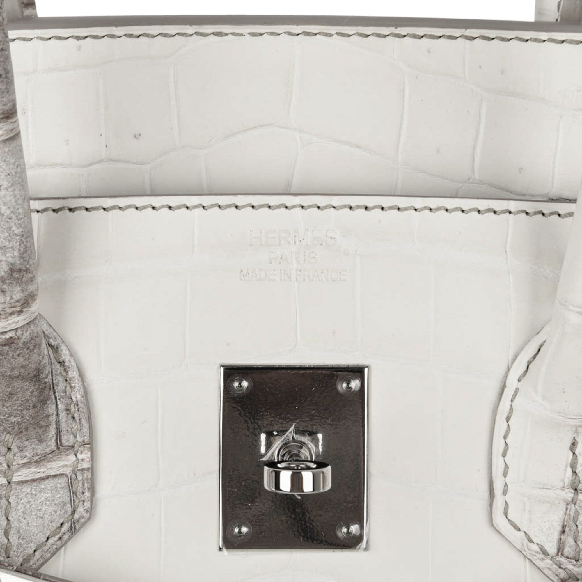 Birkin 35 Himalaya Blanc Crocodile Palladium Hardware