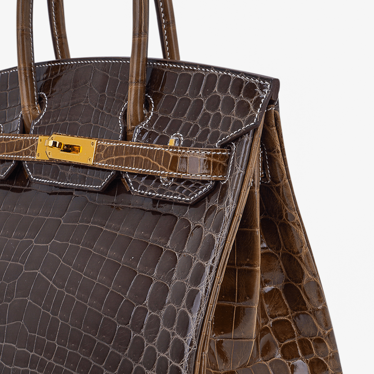 Special Order Birkin 30 HSS Bag Gris Elephant and Ficelle Crocodile with Gold Hardware