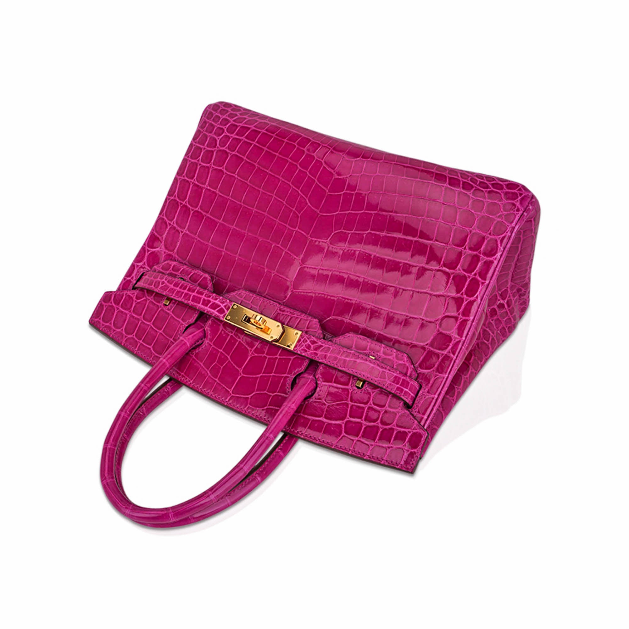 Special Order HSS Birkin 30 Bag Rose Scheherazade and Blue Paon Crocodile with Gold Hardware