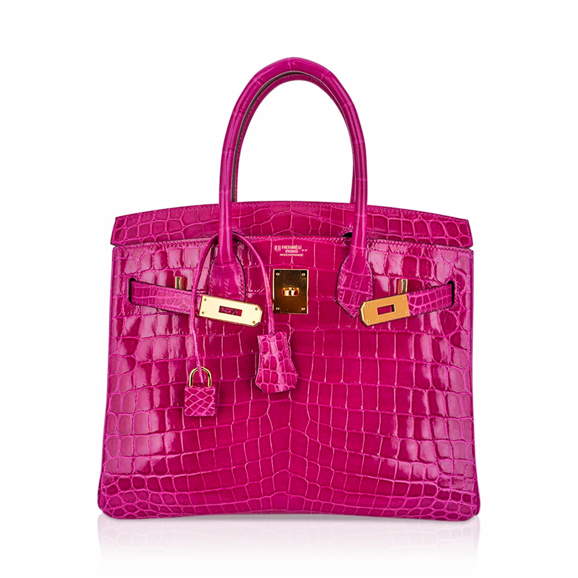 Special Order HSS Birkin 30 Bag Rose Scheherazade and Blue Paon Crocodile with Gold Hardware