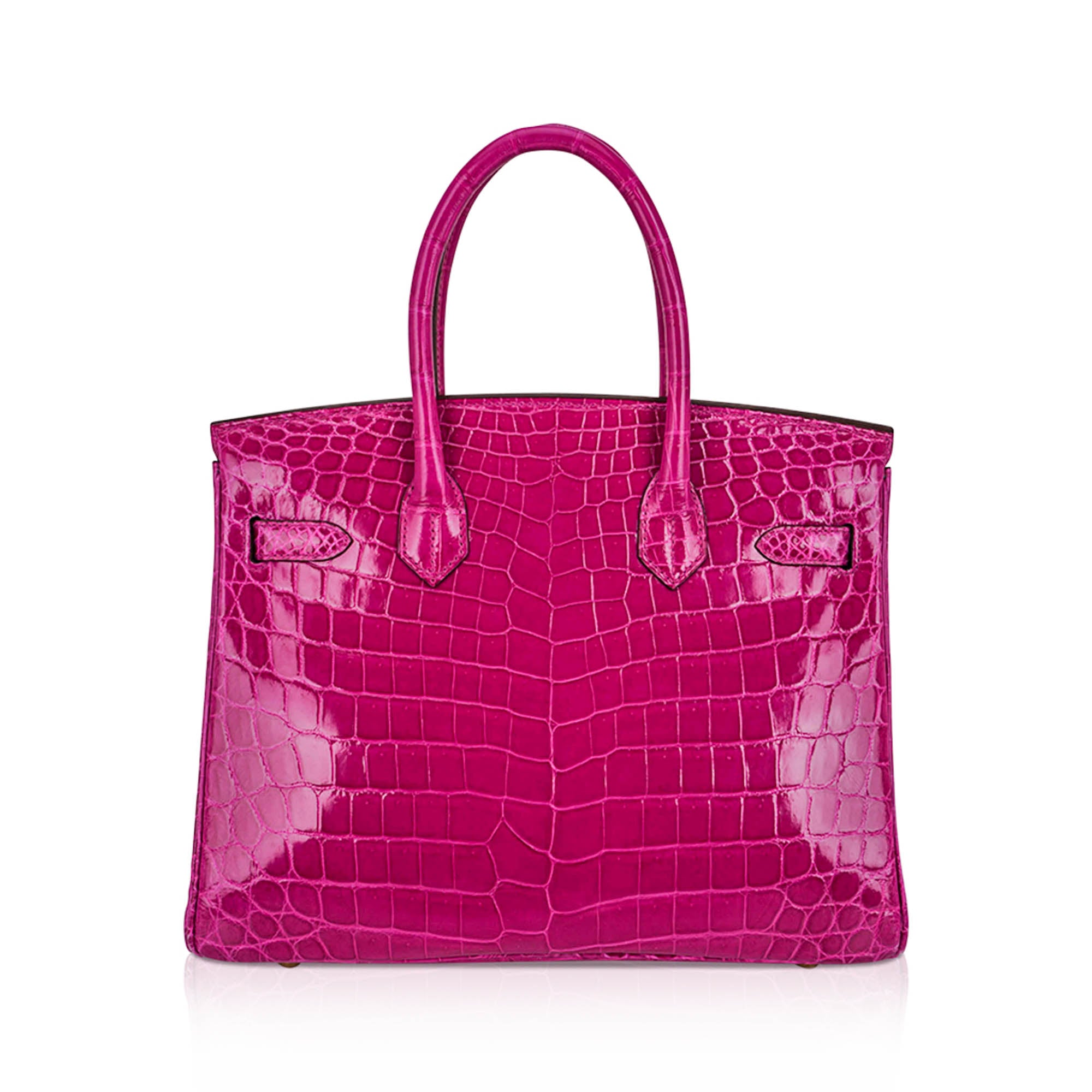 Special Order HSS Birkin 30 Bag Rose Scheherazade and Blue Paon Crocodile with Gold Hardware