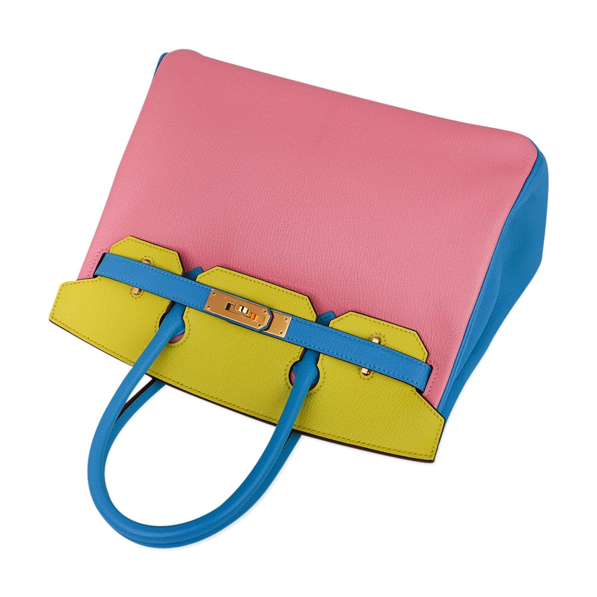 Birkin HSS 30 Bag Tri-Color Rose Confetti Bue Aztec Soufre Chevre