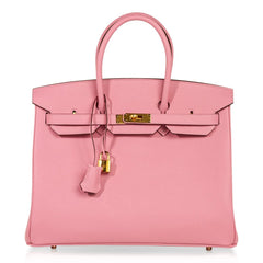 Birkin HSS 35 Bag Rose Confetti / Rubis Gold Hardware Epsom Leather