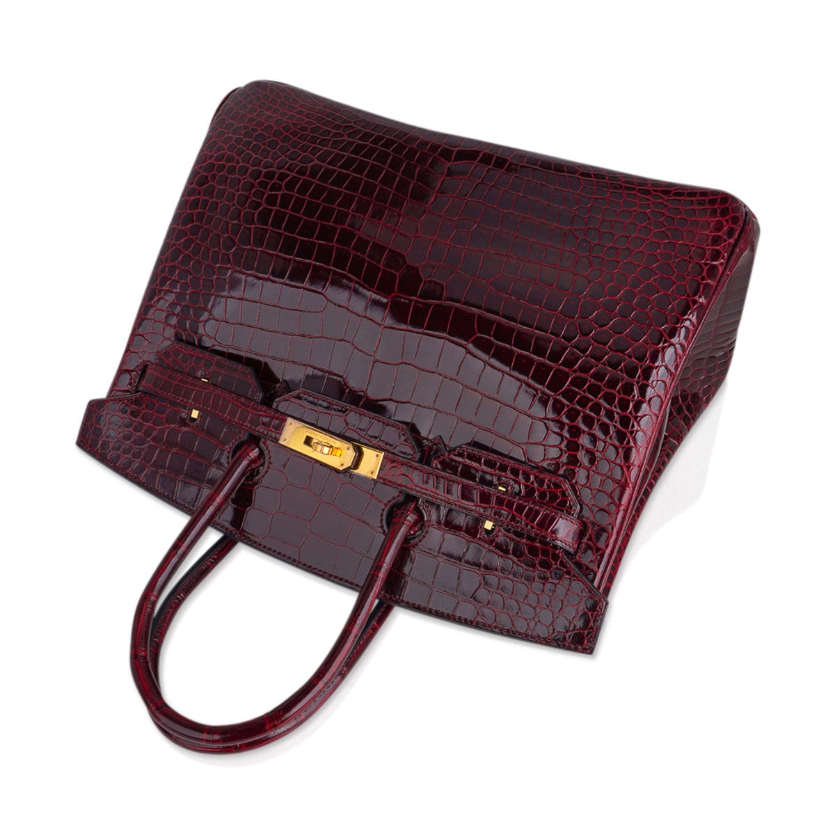 Special Order HSS Birkin 35 Bag Bordeaux Porosus Crocodile with Gold Hardware
