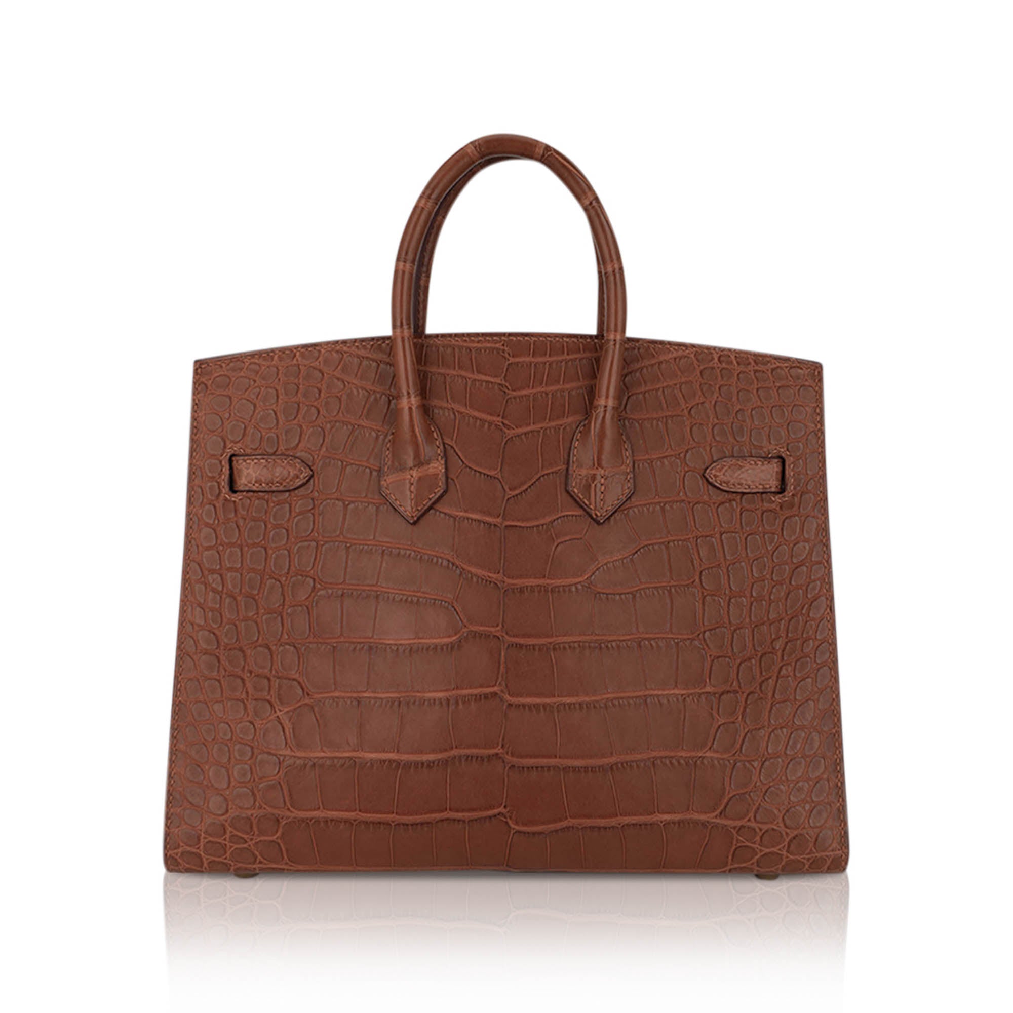 Birkin Sellier 25 Bag Gold Matte Alligator with Gold Hardware
