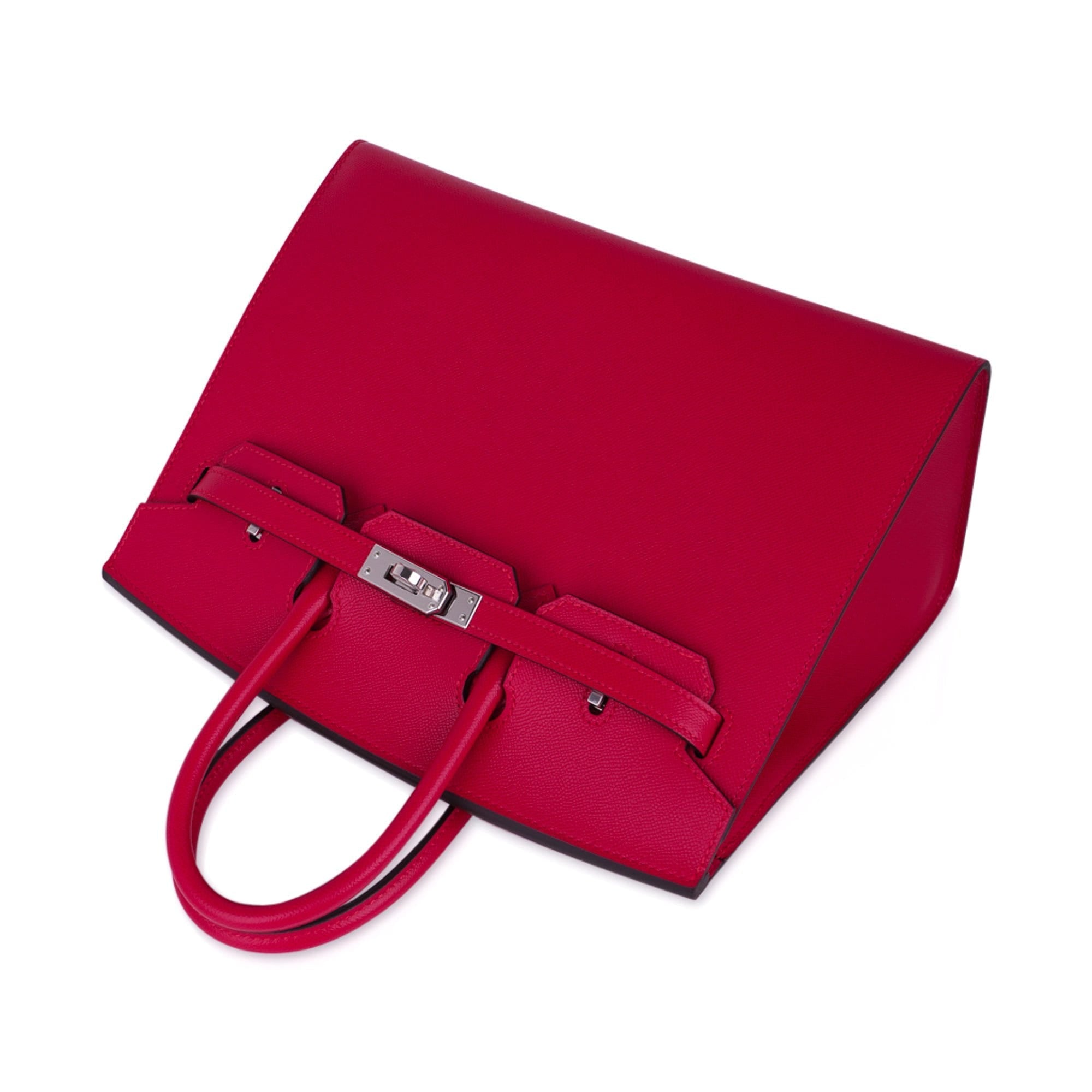Birkin 25 Sellier Bag Framboise Veau Madame Leather with Palladium Hardware