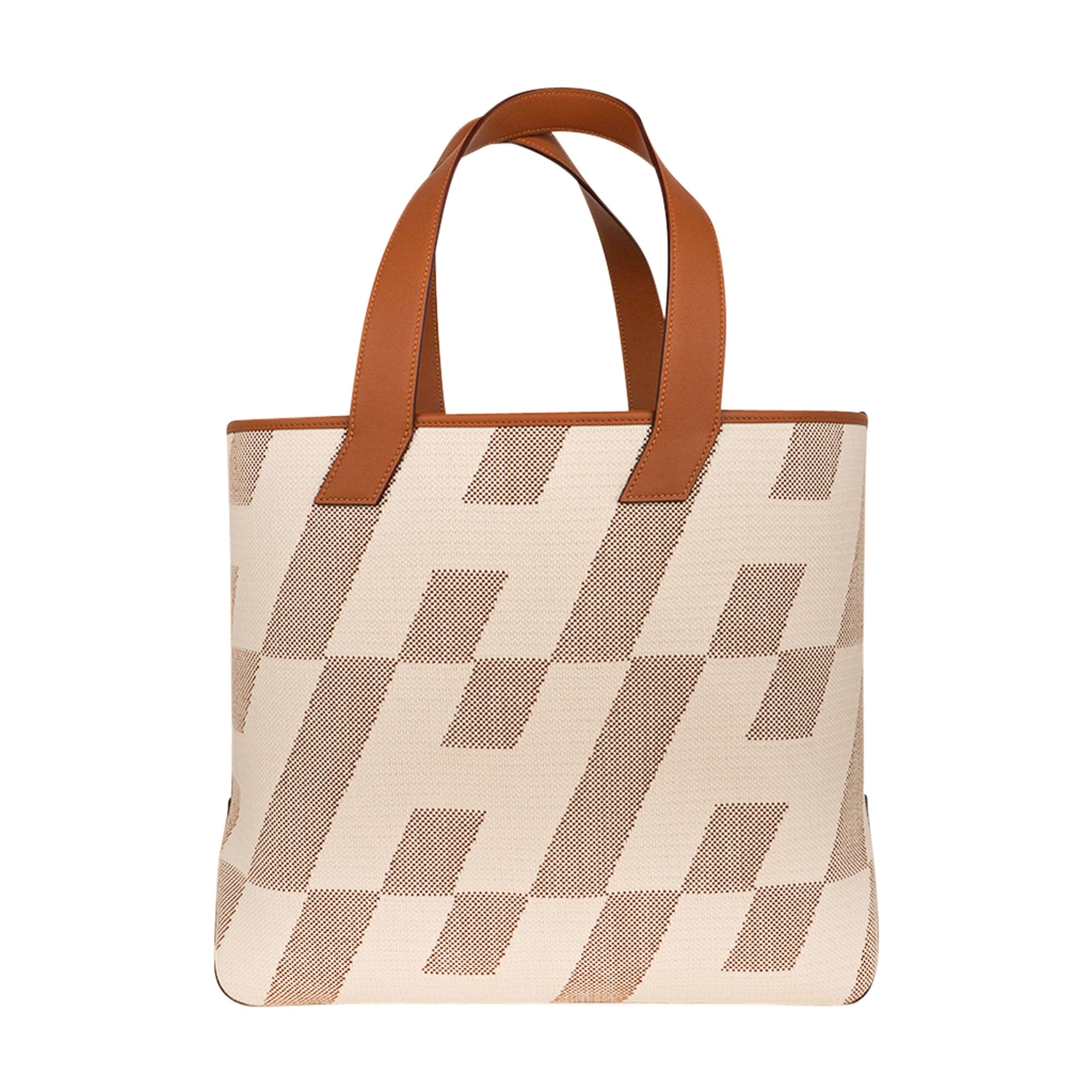 Cabas H En Biais Canvas / Swift Leather Trim 40 Tote Bag