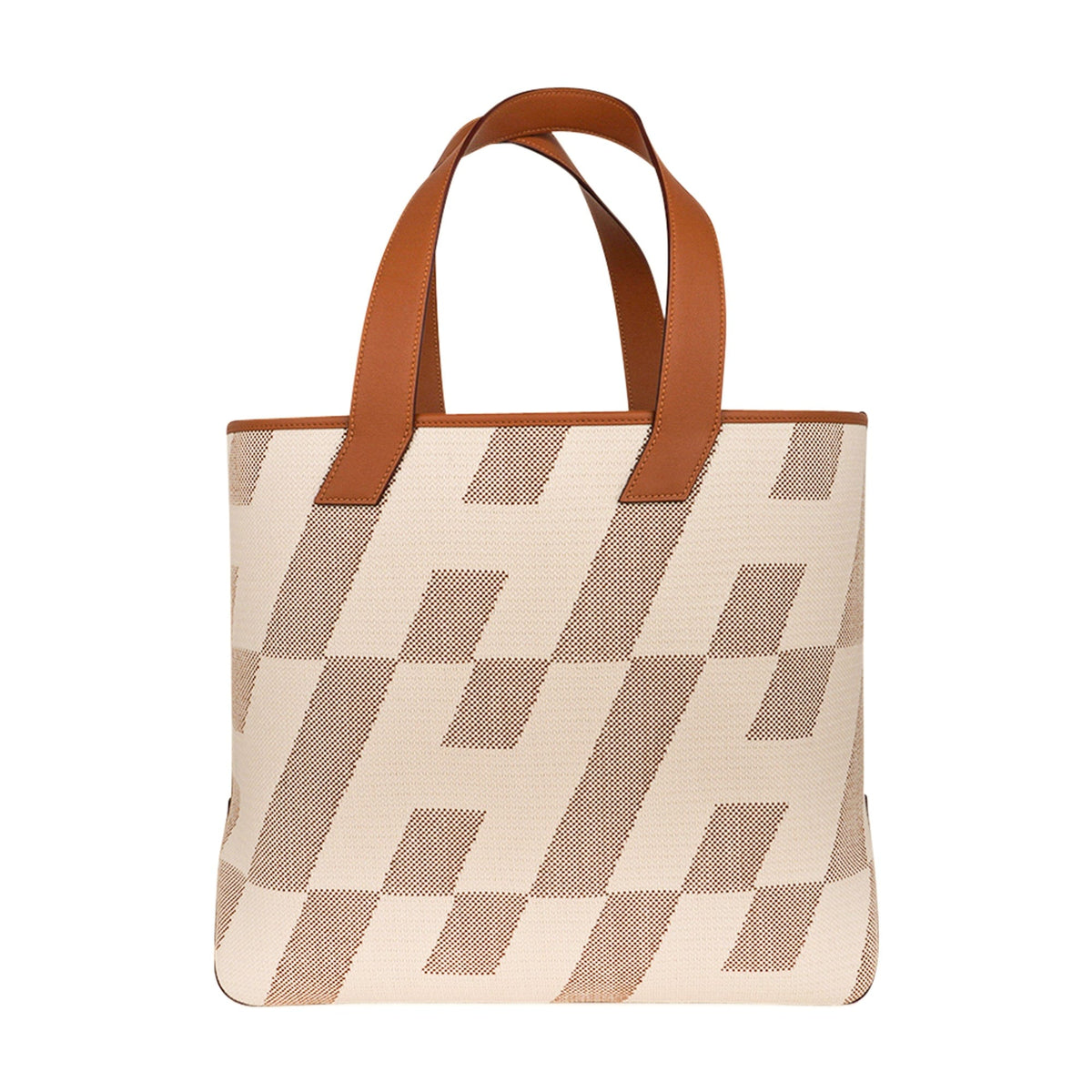 Cabas H En Biais Canvas / Swift Leather Trim 40 Tote Bag