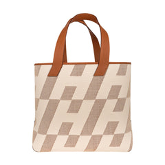 Cabas H En Biais Canvas / Swift Leather Trim 40 Tote Bag