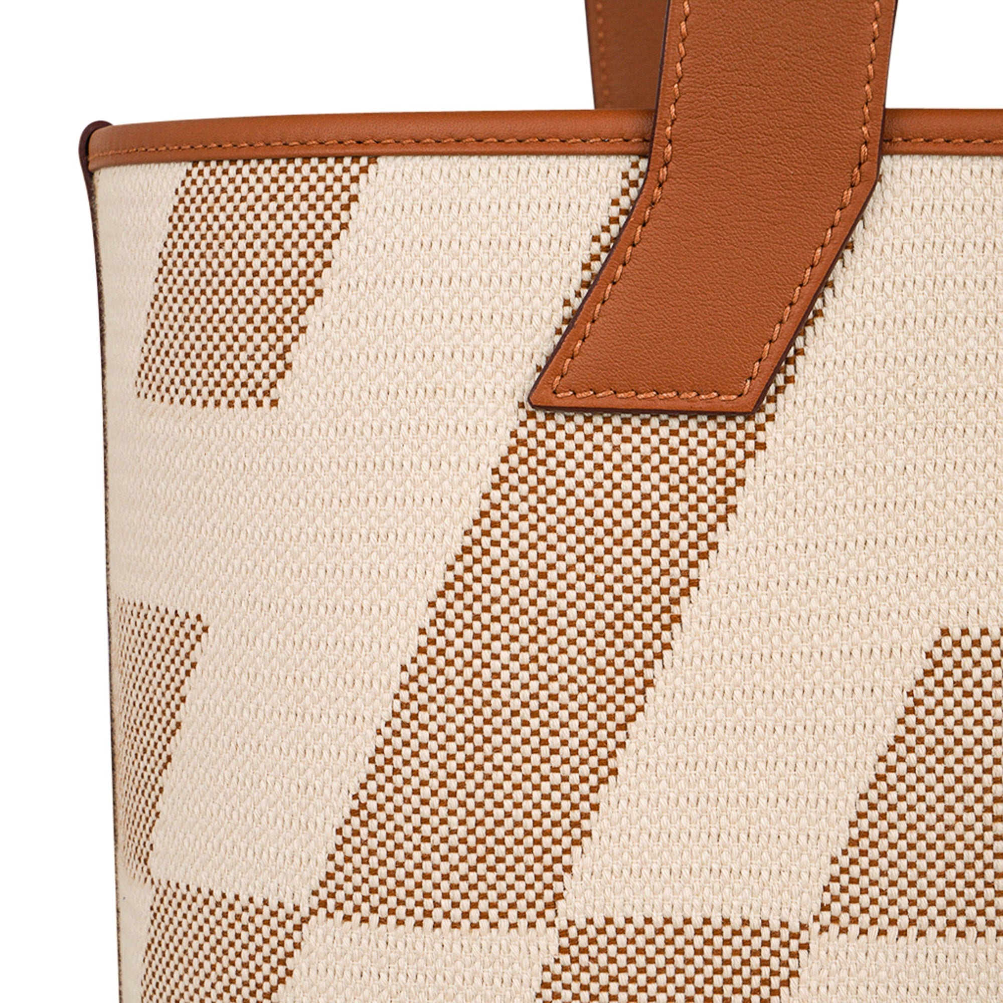 Cabas H En Biais Canvas / Swift Leather Trim 40 Tote Bag