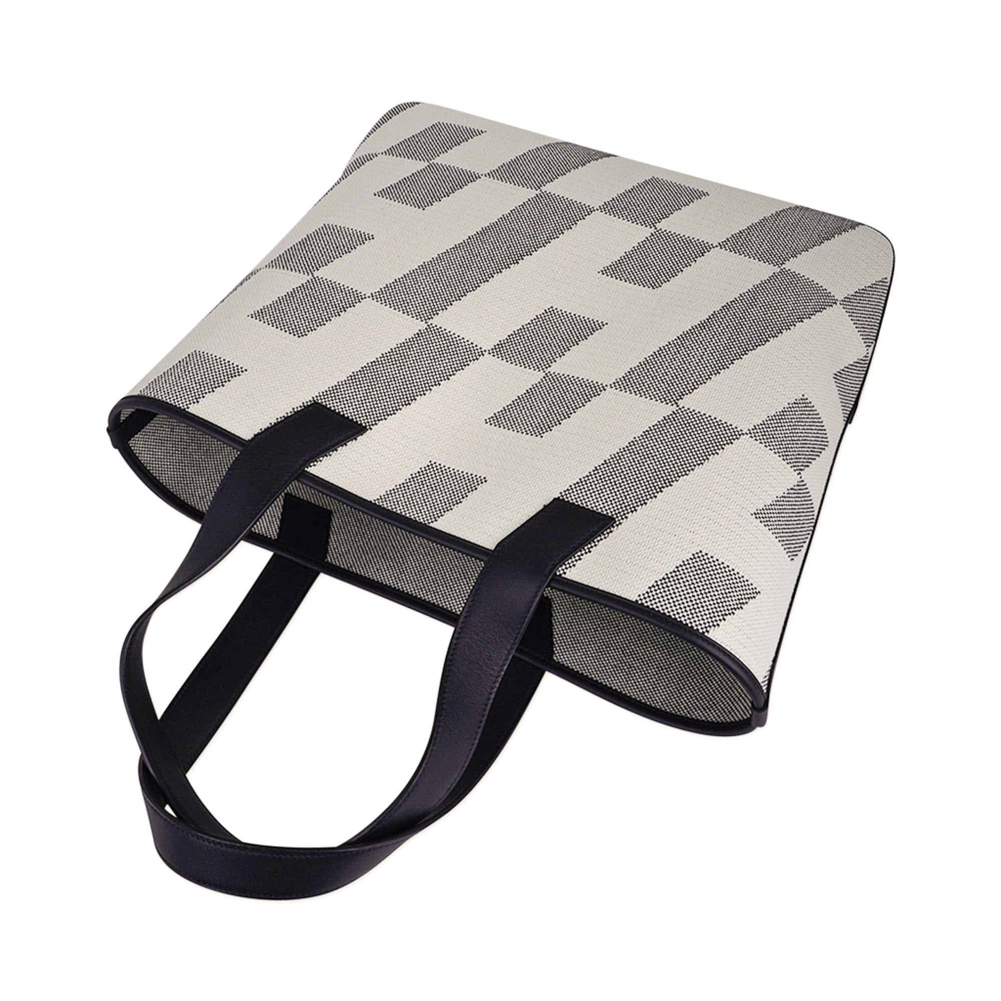 Cabas H En Biais Black / Ecru Canvas / Swift 40 Tote Bag