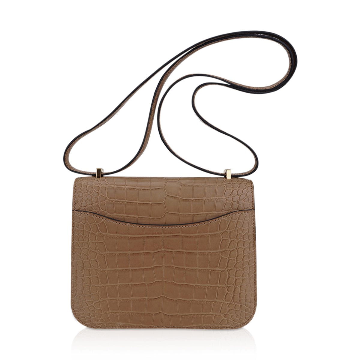 Mini Constance Bag 18 Chai Matte Alligator with Gold Hardware