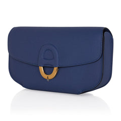 Cherche Midi 22 Blue Agate Gold Hardware Epsom Leather Clutch Limited EditionBag