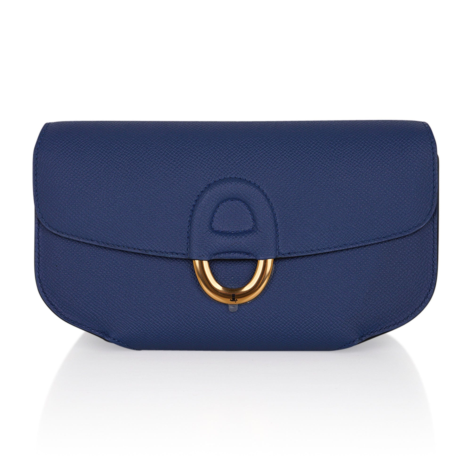 Cherche Midi 22 Blue Agate Gold Hardware Epsom Leather Clutch Limited EditionBag