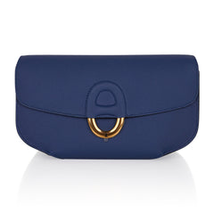 Cherche Midi 22 Blue Agate Gold Hardware Epsom Leather Clutch Limited EditionBag