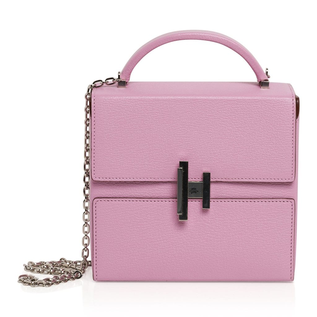 Cinhetic Bag Mauve Chevre Leather Palladium Hardware New w/ Box