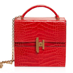 Cinhetic Bag Rouge de Coeur Shiny Alligator Permabrass Hardware New w/Box