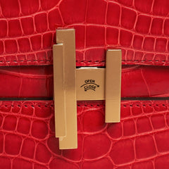 Cinhetic Bag Rouge de Coeur Shiny Alligator Permabrass Hardware New w/Box
