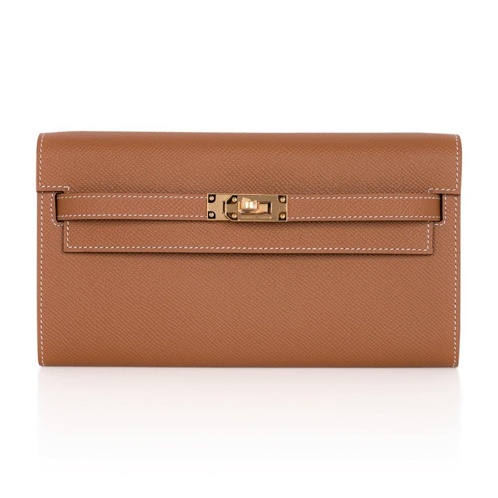 Kelly Classique To Go Wallet Gold Epsom Gold Hardware New w/Box