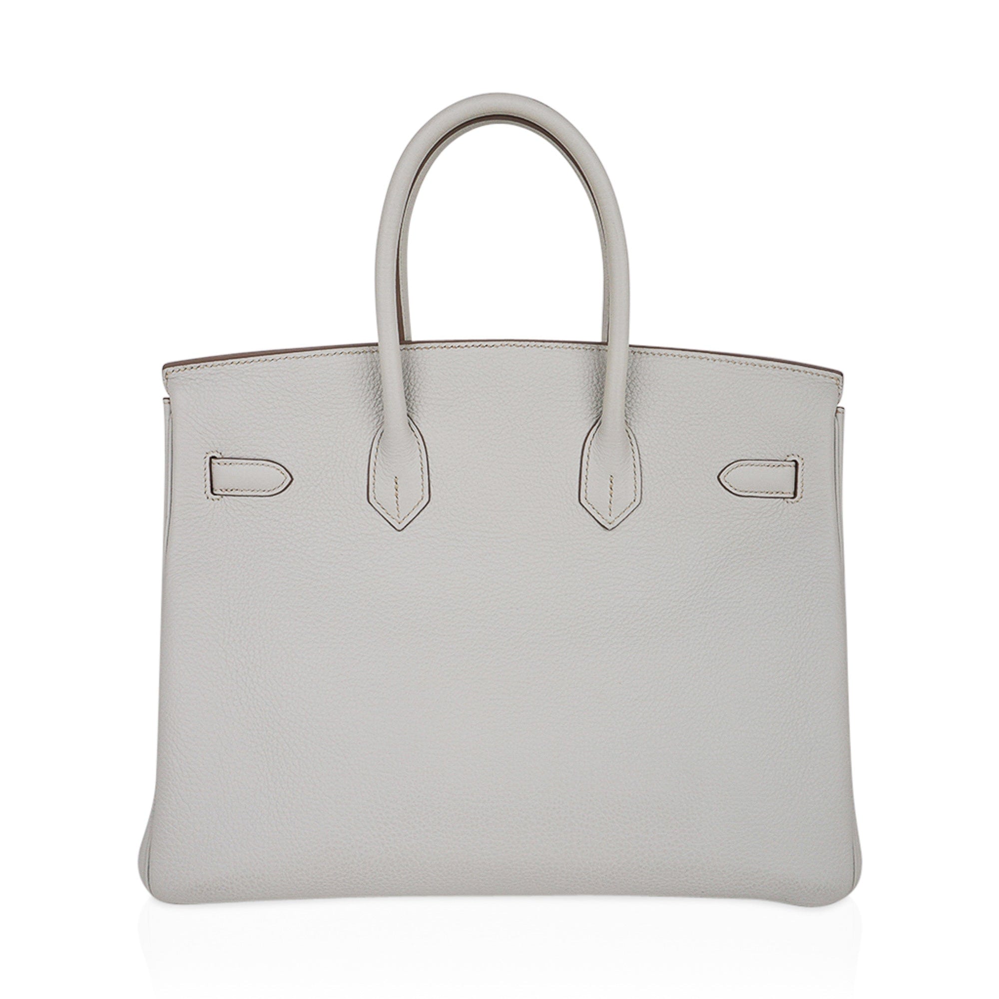 Limited Edition Club Birkin 35 Bag Gris Perle Blanc Clemence Leather with Palladium Hardware