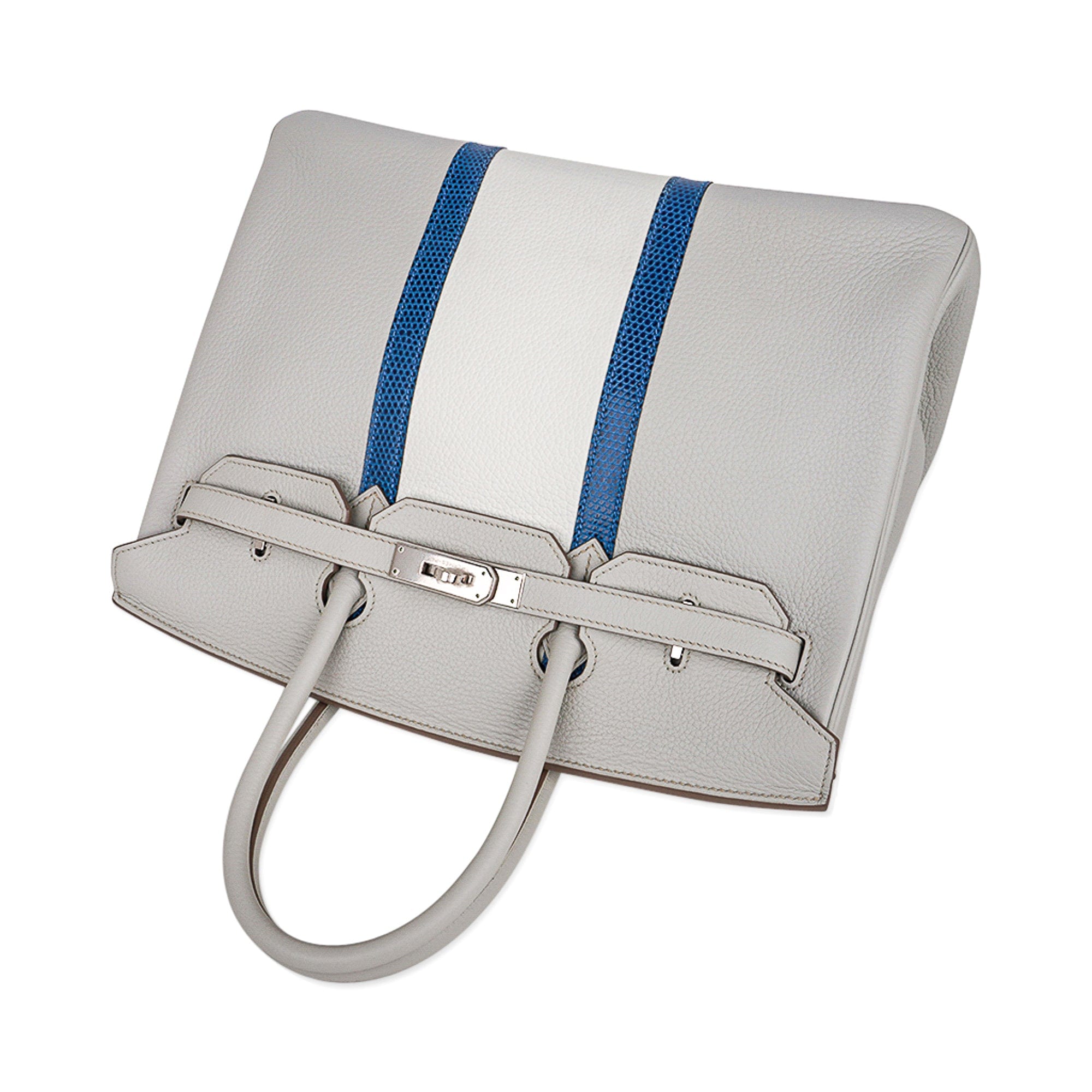 Limited Edition Club Birkin 35 Bag Gris Perle Blanc Clemence Leather with Palladium Hardware