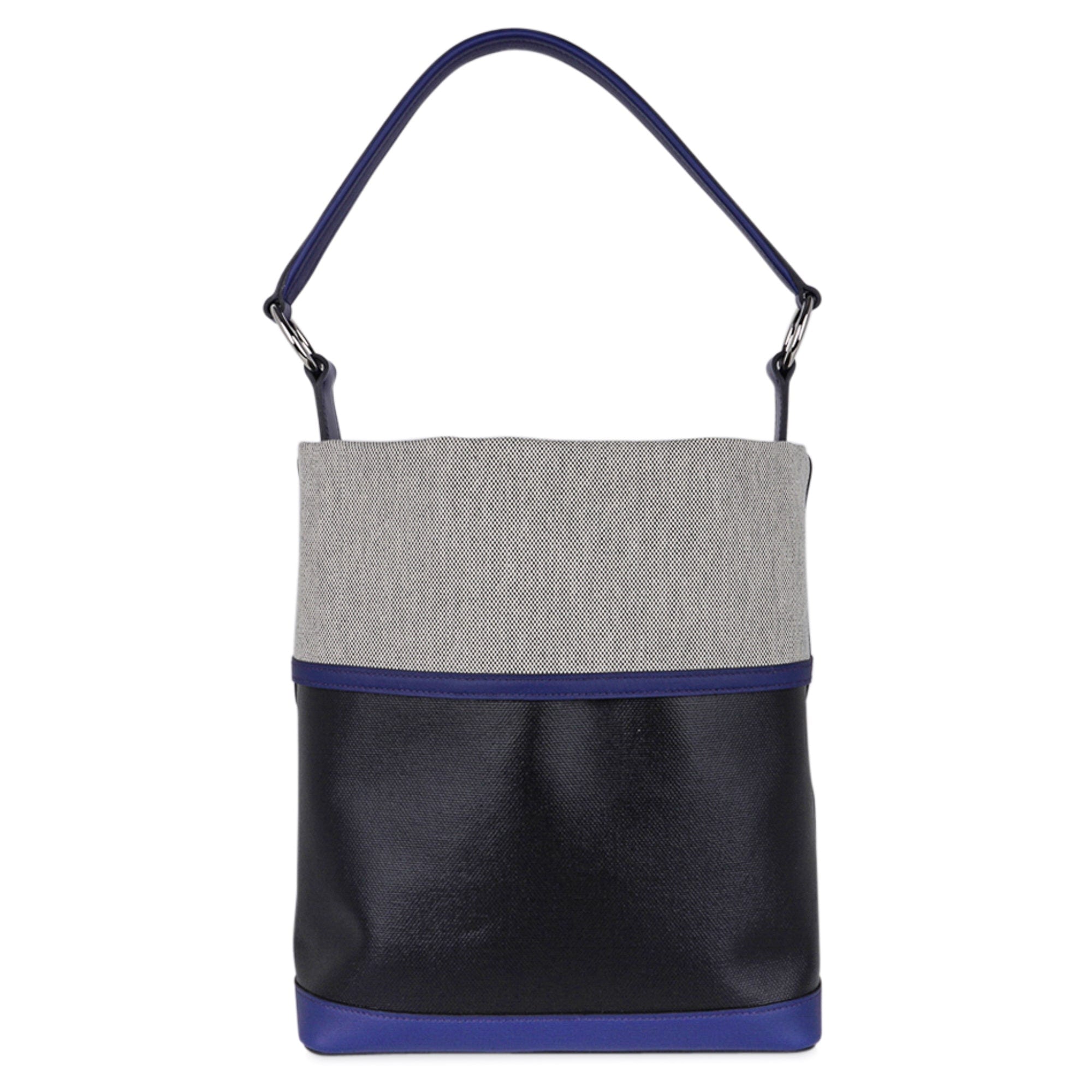 Col Roule Bag Noir Toile Berline Bleu Saphir and Toile Tote