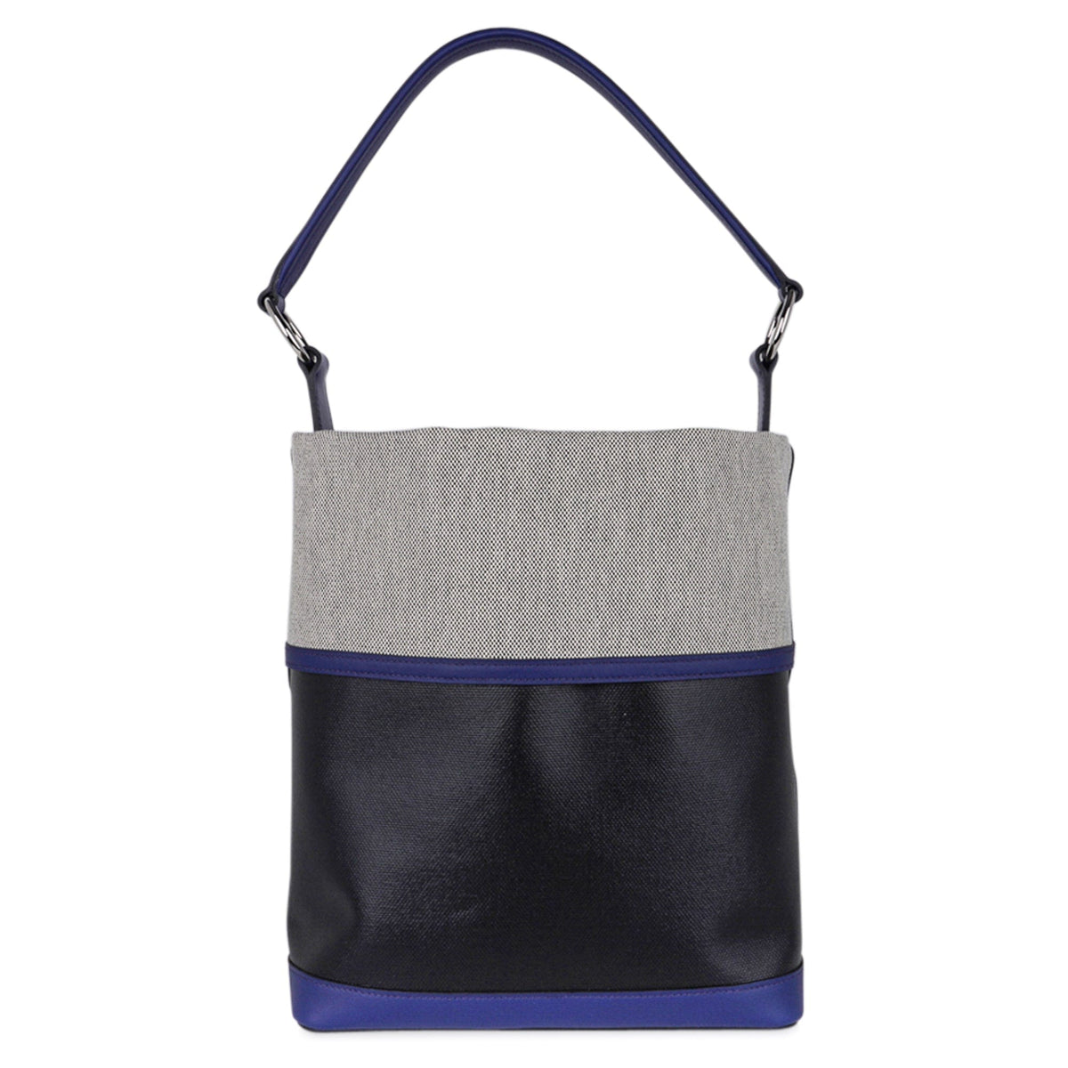 Col Roule Bag Noir Toile Berline Bleu Saphir and Toile Tote
