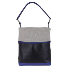 Col Roule Bag Noir Toile Berline Bleu Saphir and Toile Tote