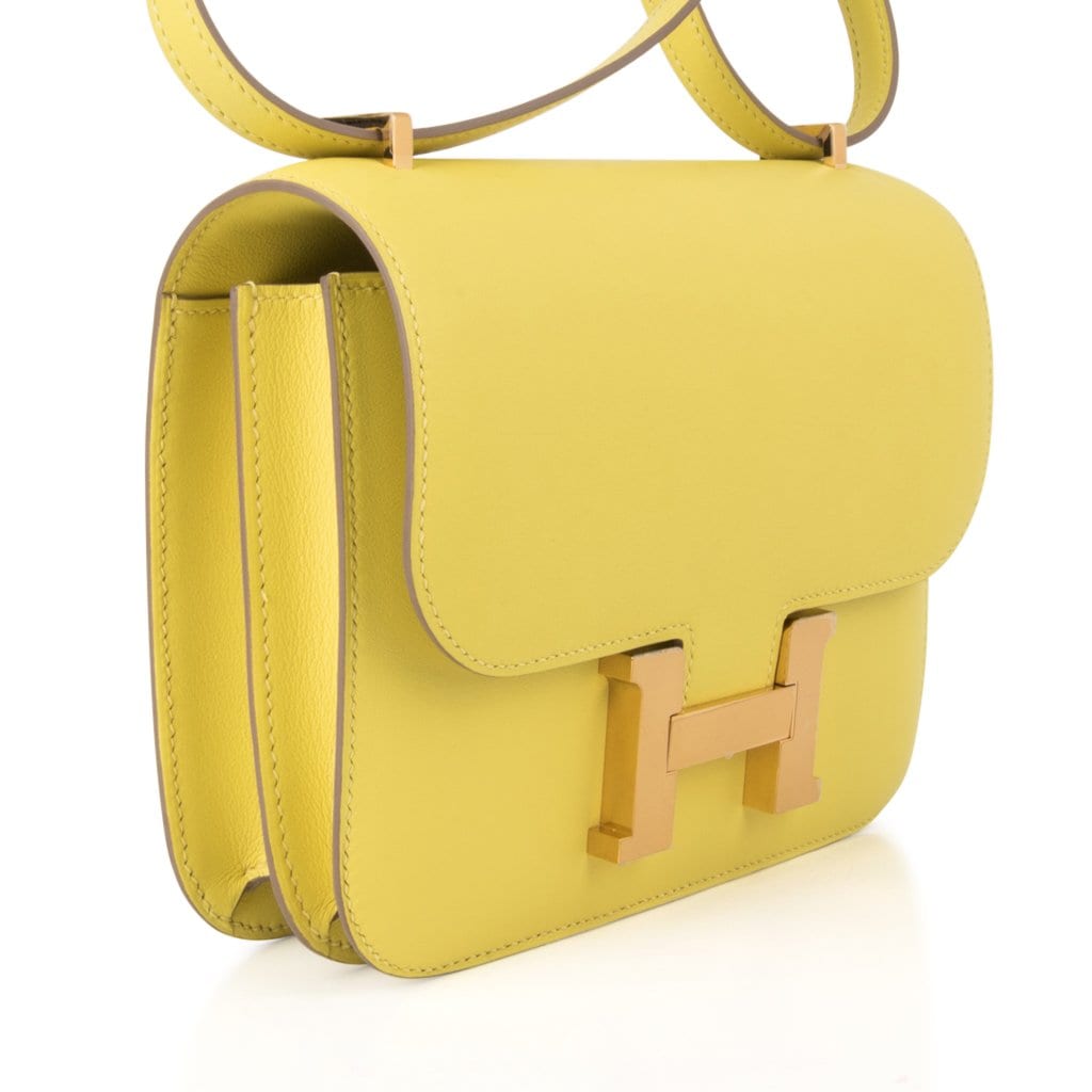 Mini Constance 18 Bag Lime Swift with Gold Hardware